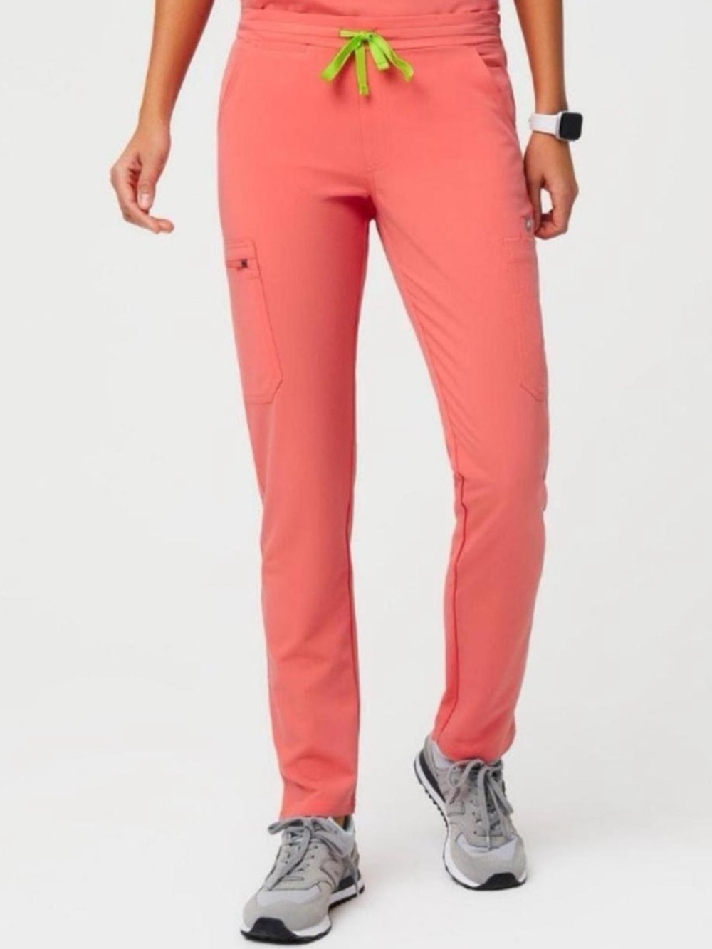 FIGS Yola Skinny Scrub Pants in Hot Coral Sz XXS